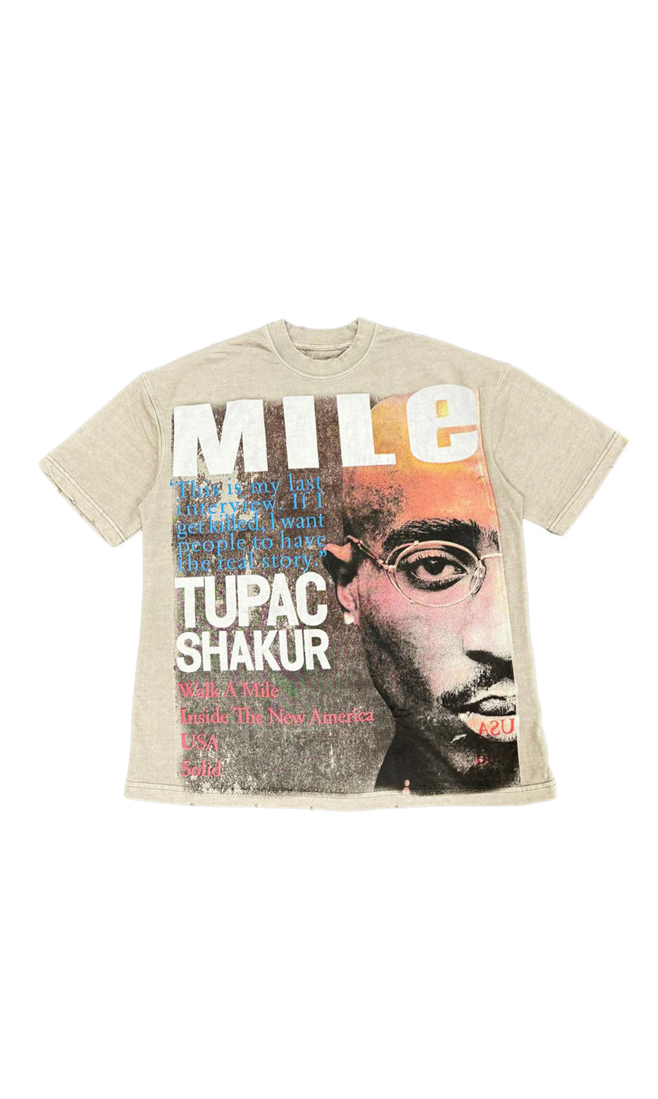 A Miles Pac “Walk A Mile” Tee - Brown