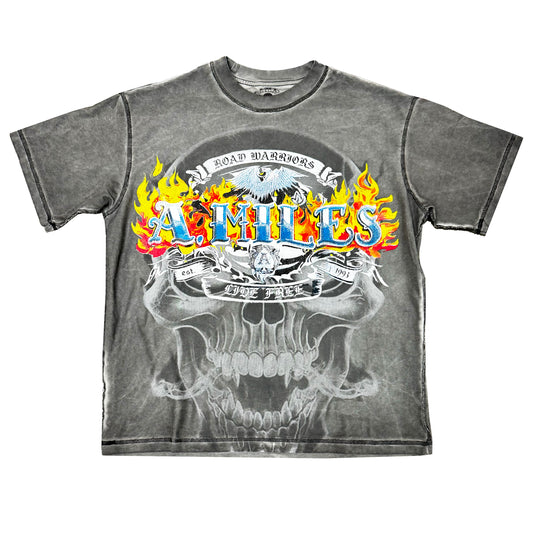 A Miles “Road Warriors” Tee - Charcoal