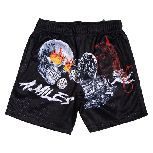 A. Miles "Funds Over Love”  Shorts (Black)